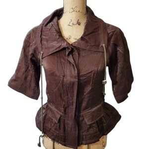 Anthropologie x Simran safari shawl collar shimmer blazer jacket Size‎ medium